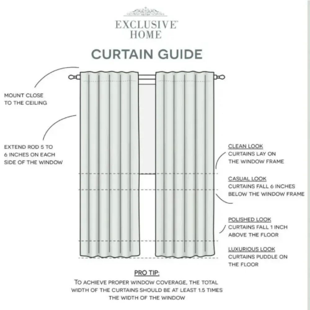 NWOT Exclusive Home Curtains Winter White Thermal Blackout 52" W x 108" L SET - Picture 4 of 8
